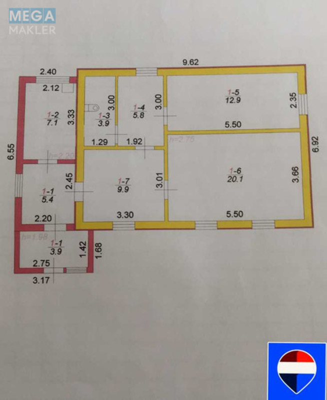 Продаж дома, 1 поверх, 69 кв.м, 5 кімнат, ділянка 9 соток, <a class="location-link" href="/malaya-tarasovka-selo/" title="Недвижимость Мала Тарасівка">Мала Тарасівка</a>, Патона, 17 (изображение 13)
