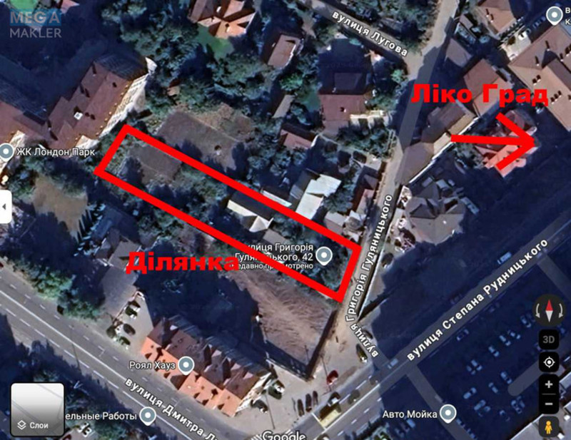 Продажа участка, 19 соток, земля коммерческого назначения, <a class="location-link" href="/kiev/" title="Недвижимость Київ">Київ</a>, <a class="location-link" href="/kiev/goloseevskij/" title="Недвижимость Голосіївський район">Голосіївський р-н</a>, Степана Рудницкого ул. (изображение 2)