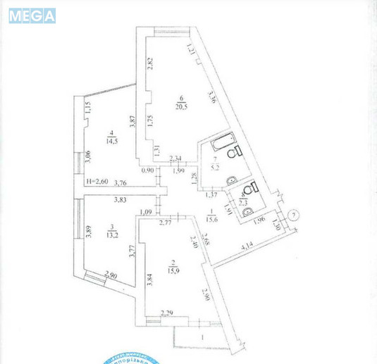 Продаж 3 кімнатної квартири (89,8/?/14,5), 2 пов. 6 пов. будинку, <a class="location-link" href="/lviv/" title="Недвижимость Львів">Львів</a>, <a class="location-link" href="/lviv/lychakovskij/" title="Недвижимость Личаківський район">Личаківський р-н</a>, Пасічна, 33 (изображение 20)