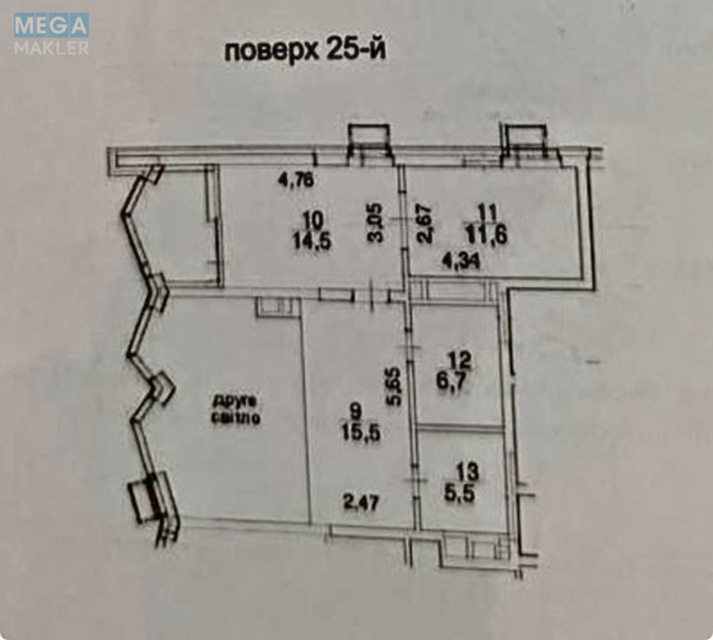 Продаж 5 кімнатної квартири (165,7/60,8/37,4), 24 пов. 25 пов. будинку, <a class="location-link" href="/kiev/" title="Недвижимость Київ">Київ</a>, <a class="location-link" href="/kiev/solomenskij/" title="Недвижимость Солом'янський район">Солом'янський р-н</a>, Урицкого ул., 38 (изображение 2)