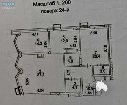 Продаж 5 кімнатної квартири (165,7/60,8/37,4), 24 пов. 25 пов. будинку, <a class="location-link" href="/kiev/" title="Недвижимость Київ">Київ</a>, <a class="location-link" href="/kiev/solomenskij/" title="Недвижимость Солом'янський район">Солом'янський р-н</a>, Урицкого ул., 38 (изображение 3)