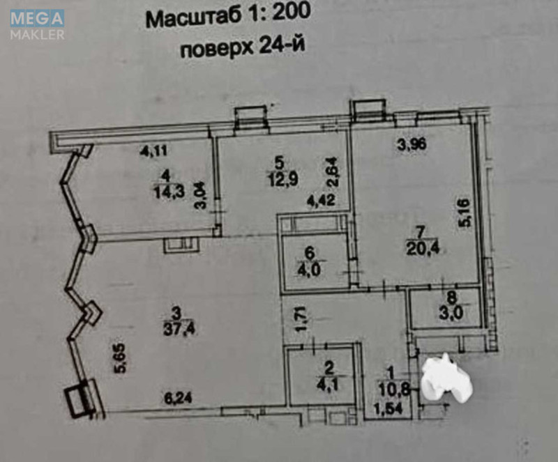 Продаж 5 кімнатної квартири (165,7/60,8/37,4), 24 пов. 25 пов. будинку, <a class="location-link" href="/kiev/" title="Недвижимость Київ">Київ</a>, <a class="location-link" href="/kiev/solomenskij/" title="Недвижимость Солом'янський район">Солом'янський р-н</a>, Урицкого ул., 38 (изображение 3)