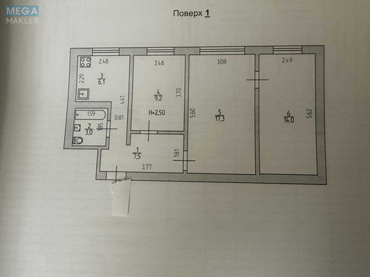 Продаж 3 кімнатної квартири (57,1/40,5/6,1), 1 пов. 1 пов. будинку, <a class="location-link" href="/kiev/" title="Недвижимость Київ">Київ</a>, <a class="location-link" href="/kiev/svyatoshinskij/" title="Недвижимость Святошинський район">Святошинський р-н</a>, Академіка Туполєва вул., 17 (изображение 22)