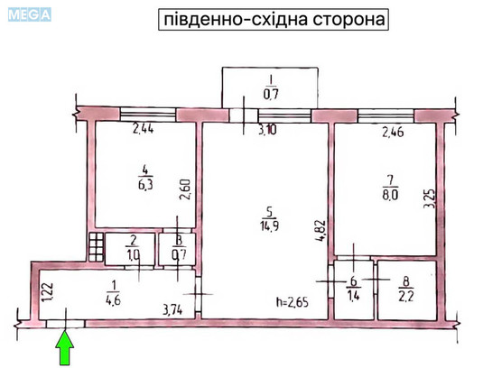 Продаж 2 кімнатної квартири (40/23/6), 4 пов. 5 пов. будинку, <a class="location-link" href="/kiev/" title="Недвижимость Київ">Київ</a>, <a class="location-link" href="/kiev/podolskij/" title="Недвижимость Подільський район">Подільський р-н</a>, Ветряные Горы ул., 10Д (изображение 2)