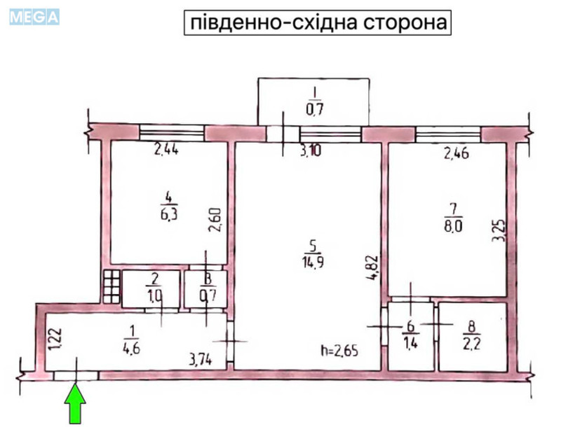 Продаж 2 кімнатної квартири (40/23/6), 4 пов. 5 пов. будинку, <a class="location-link" href="/kiev/" title="Недвижимость Київ">Київ</a>, <a class="location-link" href="/kiev/podolskij/" title="Недвижимость Подільський район">Подільський р-н</a>, Ветряные Горы ул., 10Д (изображение 2)