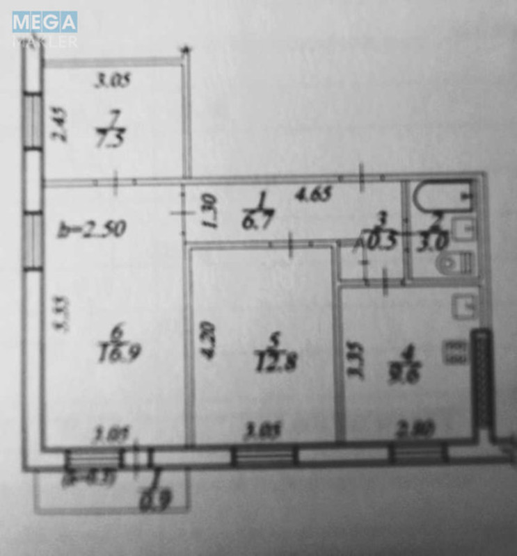 Продаж 3 кімнатної квартири (58/38/10), 4 пов. 9 пов. будинку, <a class="location-link" href="/dnepropetrovsk/" title="Недвижимость Дніпра">Дніпро</a>, Янтарная, 71 (изображение 7)