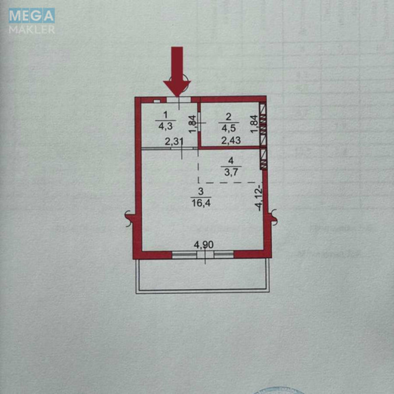 Продаж 1 кімнатної квартири (30,8/16,4/4), 4 пов. 9 пов. будинку, <a class="location-link" href="/kiev/" title="Недвижимость Київ">Київ</a>, <a class="location-link" href="/kiev/goloseevskij/" title="Недвижимость Голосіївський район">Голосіївський р-н</a>, Метрологическая ул., 21Б (изображение 7)