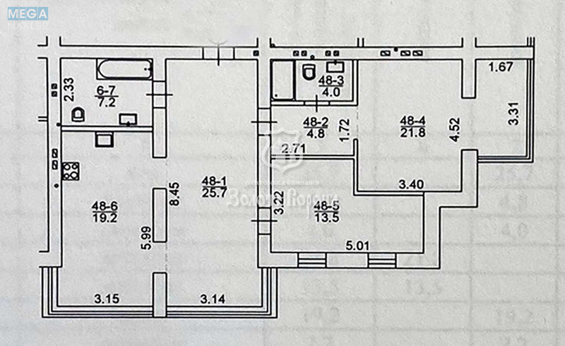 Продаж 2 кімнатної квартири (96/35/20), 2 пов. 5 пов. будинку, <a class="location-link" href="/zazimya/" title="Недвижимость Зазим'я">Зазим`я</a>, Київська вул., 10к (изображение 24)