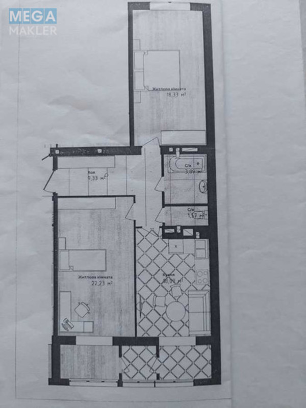 Продаж 2 кімнатної квартири (73/40/18), 8 пов. 10 пов. будинку, <a class="location-link" href="/odessa/" title="Недвижимость Одеса">Одеса</a>, <a class="location-link" href="/odessa/suvorovskij/" title="Недвижимость Суворовський район">Суворовський р-н</a>, Академика Сахарова (изображение 3)