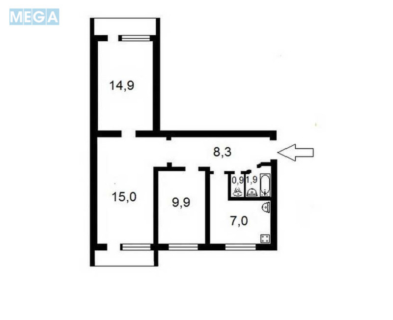 Продаж 3 кімнатної квартири (59,6/39/7), 6 пов. 9 пов. будинку, <a class="location-link" href="/kiev/" title="Недвижимость Київ">Київ</a>, <a class="location-link" href="/kiev/svyatoshinskij/" title="Недвижимость Святошинський район">Святошинський р-н</a>, Чернобыльская ул., 3 (изображение 16)