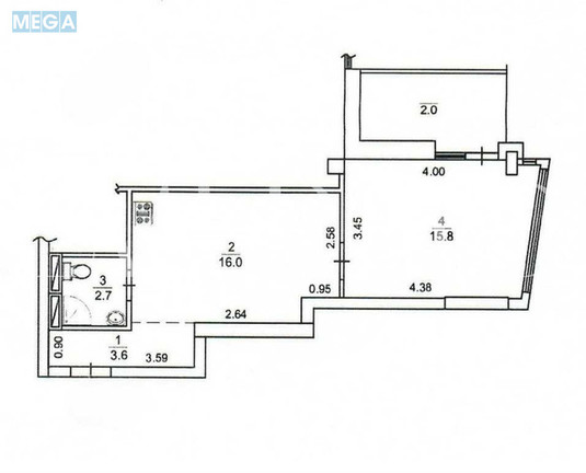 Продаж 1 кімнатної квартири (40,1/15,8/16), 26 пов. 26 пов. будинку, <a class="location-link" href="/kiev/" title="Недвижимость Київ">Київ</a>, <a class="location-link" href="/kiev/dneprovskij/" title="Недвижимость Дніпровський район">Дніпровський р-н</a>, Каховская ул., 62 (изображение 9)