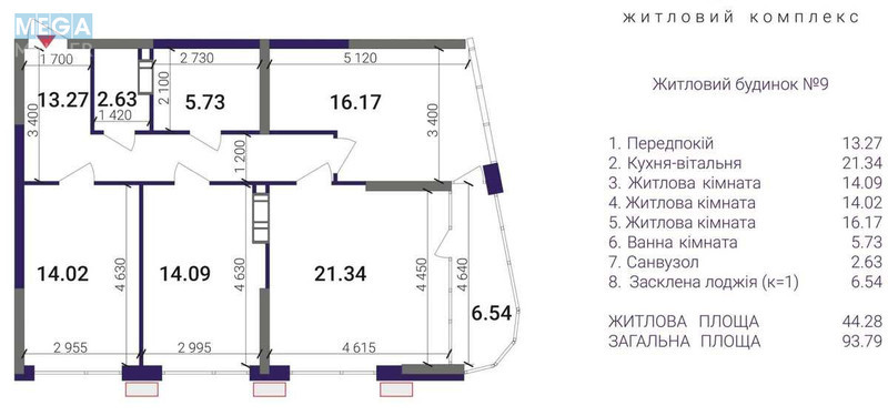 Продаж 3 кімнатної квартири (94/45/21), 3 пов. 26 пов. будинку, <a class="location-link" href="/kiev/" title="Недвижимость Київ">Київ</a>, <a class="location-link" href="/kiev/darnickij/" title="Недвижимость Дарницький район">Дарницький р-н</a>, Причальна вул., 8 (изображение 11)