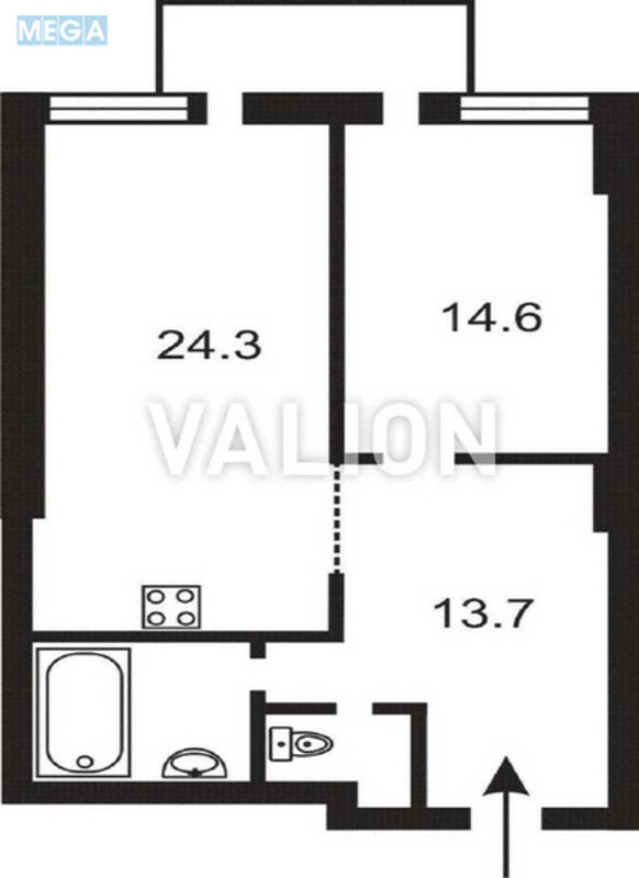 Продаж 1 кімнатної квартири (60/14/24,3), 3 пов. 20 пов. будинку, <a class="location-link" href="/kiev/" title="Недвижимость Київ">Київ</a>, <a class="location-link" href="/kiev/solomenskij/" title="Недвижимость Солом'янський район">Солом'янський р-н</a>, Миколи Василенка вул. (изображение 9)