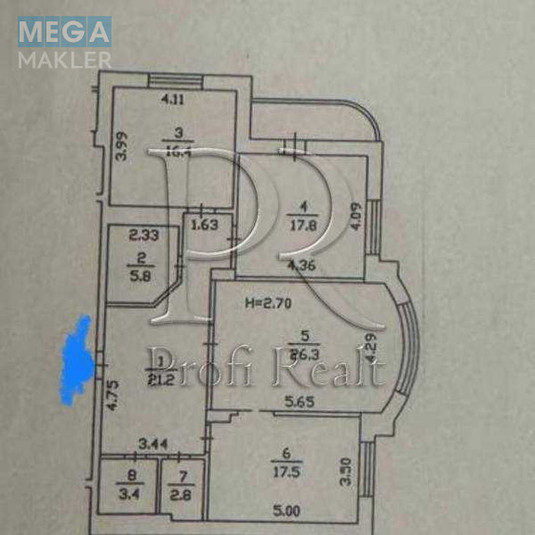 Продаж 3 кімнатної квартири (113/61/18), 18 пов. 23 пов. будинку, <a class="location-link" href="/kiev/" title="Недвижимость Київ">Київ</a>, <a class="location-link" href="/kiev/solomenskij/" title="Недвижимость Солом'янський район">Солом'янський р-н</a>, Ніжинська вулиця, 5 (изображение 21)