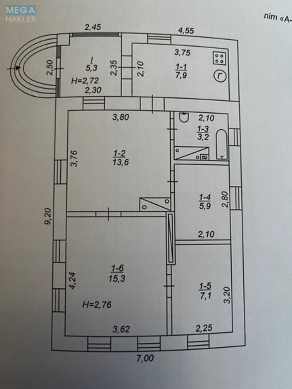 Продаж дома, 1 поверх, 58,30 кв.м, 4 кімнати, ділянка 6 соток, <a class="location-link" href="/krivoj-rog/" title="Недвижимость Кривий Ріг">Кривий Ріг</a>, Маршала Рибалка (Центрально-міський район) (изображение 4)