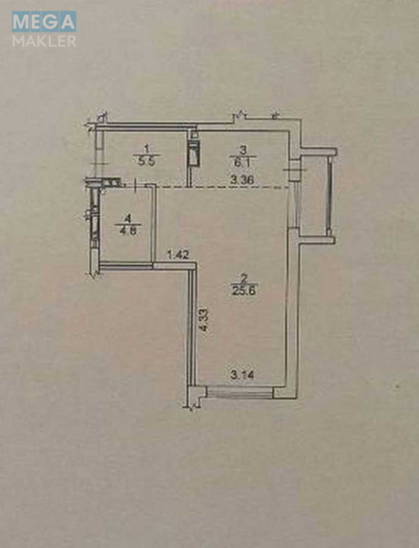 Продаж 1 кімнатної квартири (44,7/13/22), 3 пов. 25 пов. будинку, <a class="location-link" href="/kiev/" title="Недвижимость Київ">Київ</a>, <a class="location-link" href="/kiev/darnickij/" title="Недвижимость Дарницький район">Дарницький р-н</a>, Михайла Драгоманова вул., 10 (изображение 23)