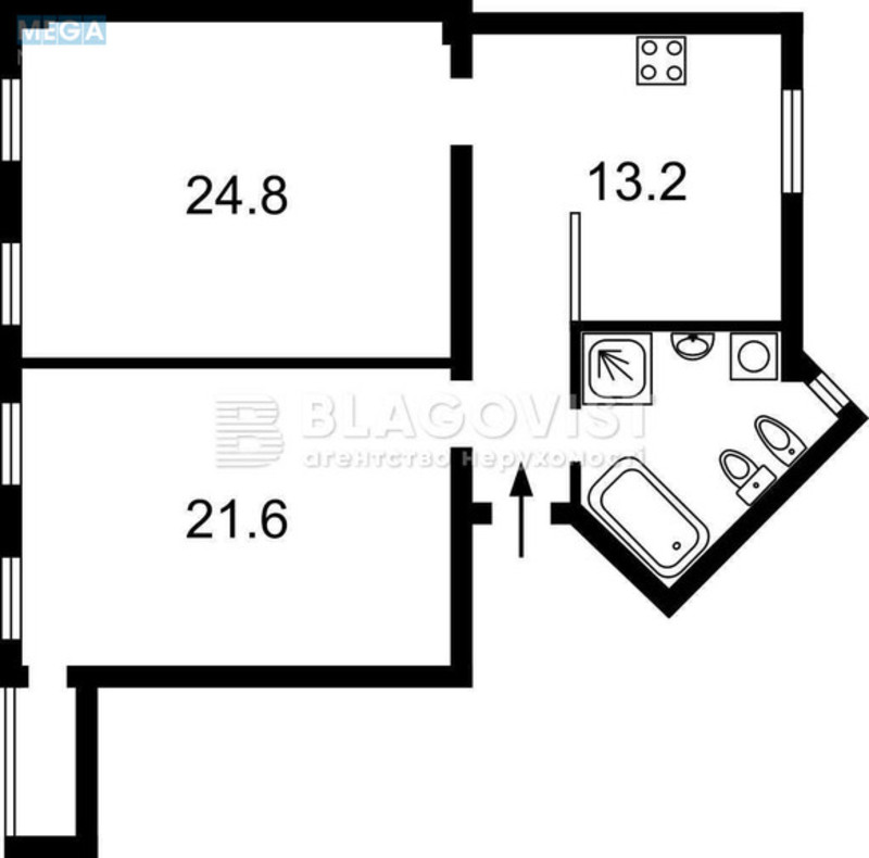 Продаж 2 кімнатної квартири (74/47/13), 5 пов. 5 пов. будинку, <a class="location-link" href="/kiev/" title="Недвижимость Київ">Київ</a>, <a class="location-link" href="/kiev/pecherskij/" title="Недвижимость Печерський район">Печерський р-н</a>, Институтская ул., 24/7 (изображение 3)