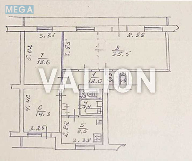 Продаж 4 кімнатної квартири (101,2/68/9,5), 5 пов. 9 пов. будинку, <a class="location-link" href="/kiev/" title="Недвижимость Київ">Київ</a>, <a class="location-link" href="/kiev/solomenskij/" title="Недвижимость Солом'янський район">Солом'янський р-н</a>, Словянська вул., 28 (изображение 16)