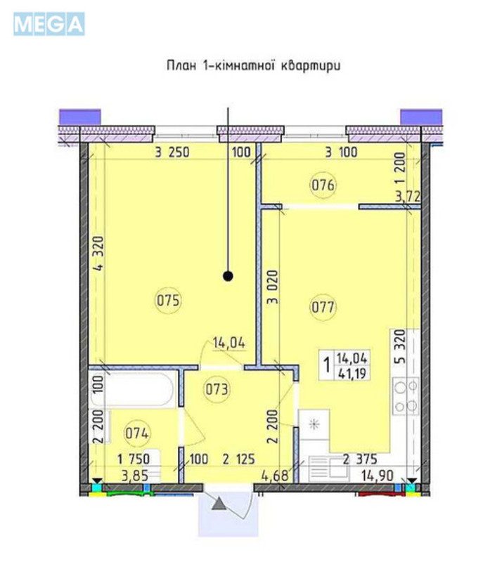 Продаж 1 кімнатної квартири (42/?/19), 11 пов. 21 пов. будинку, <a class="location-link" href="/kiev/" title="Недвижимость Київ">Київ</a>, <a class="location-link" href="/kiev/goloseevskij/" title="Недвижимость Голосіївський район">Голосіївський р-н</a>, Михайла Максимовича вул., 26в (изображение 2)