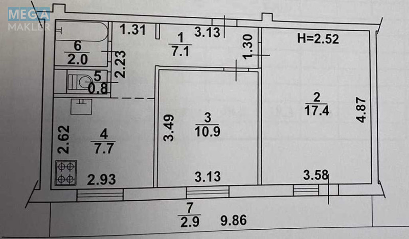 Продаж 2 кімнатної квартири (49/28/8), 6 пов. 9 пов. будинку, <a class="location-link" href="/kiev/" title="Недвижимость Київ">Київ</a>, <a class="location-link" href="/kiev/obolonskij/" title="Недвижимость Оболонський район">Оболонський р-н</a>, Автозаводська вул., 25 (изображение 12)