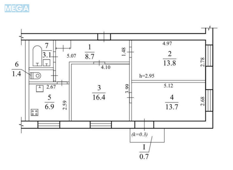 Продаж 3 кімнатної квартири (65/44/7), 5 пов. 5 пов. будинку, <a class="location-link" href="/kiev/" title="Недвижимость Київ">Київ</a>, <a class="location-link" href="/kiev/podolskij/" title="Недвижимость Подільський район">Подільський р-н</a>, Вишгородська вул., 4 (изображение 16)