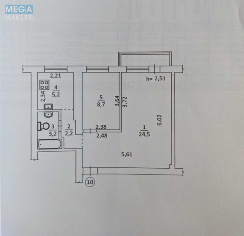Продаж 2 кімнатної квартири (46/28/7), 2 пов. 9 пов. будинку, <a class="location-link" href="/kiev/" title="Недвижимость Київ">Київ</a>, <a class="location-link" href="/kiev/pecherskij/" title="Недвижимость Печерський район">Печерський р-н</a>, Лабораторный пер., 4 (изображение 22)