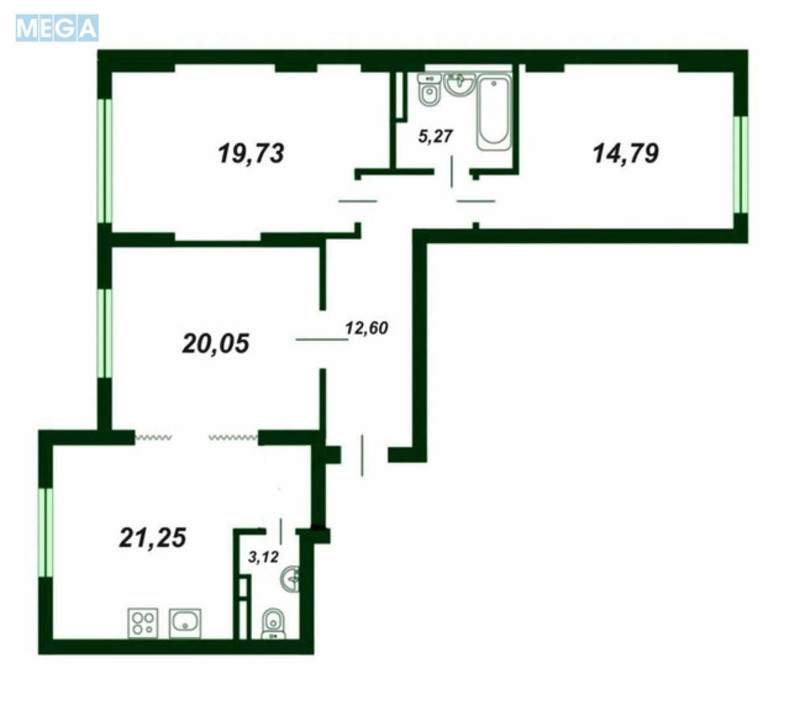 Продаж 3 кімнатної квартири (98,8/76/20), 17 пов. 23 пов. будинку, <a class="location-link" href="/kiev/" title="Недвижимость Київ">Київ</a>, <a class="location-link" href="/kiev/goloseevskij/" title="Недвижимость Голосіївський район">Голосіївський р-н</a>, Михайла Максимовича вул., 32Б (изображение 12)
