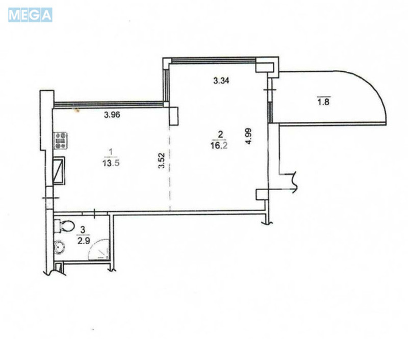 Продаж 1 кімнатної квартири (34,4/16,2/13,5), 26 пов. 26 пов. будинку, <a class="location-link" href="/kiev/" title="Недвижимость Київ">Київ</a>, <a class="location-link" href="/kiev/dneprovskij/" title="Недвижимость Дніпровський район">Дніпровський р-н</a>, Каховская ул., 62А (изображение 11)
