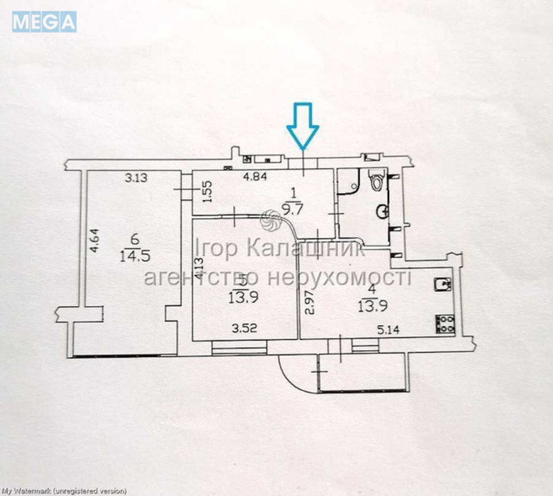 Продаж 2 кімнатної квартири (63,6/28,4/13,9), 6 пов. 17 пов. будинку, <a class="location-link" href="/kiev/" title="Недвижимость Київ">Київ</a>, <a class="location-link" href="/kiev/darnickij/" title="Недвижимость Дарницький район">Дарницький р-н</a>, Бориспільська вул., 6 (изображение 23)