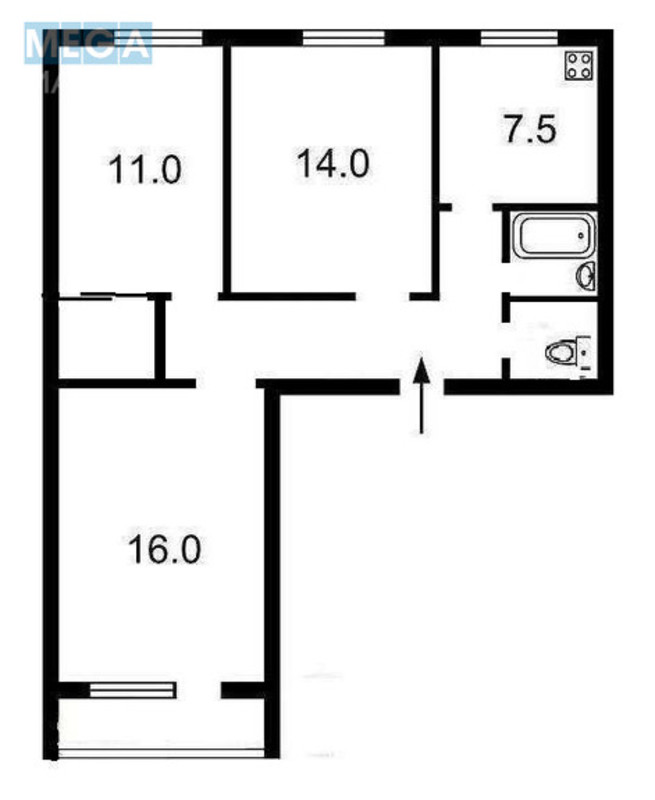 Продаж 3 кімнатної квартири (66/40/7,5), 10 пов. 12 пов. будинку, <a class="location-link" href="/kiev/" title="Недвижимость Київ">Київ</a>, <a class="location-link" href="/kiev/svyatoshinskij/" title="Недвижимость Святошинский район">Святошинский р-н</a>, Дарницький бульв., 7 (изображение 4)