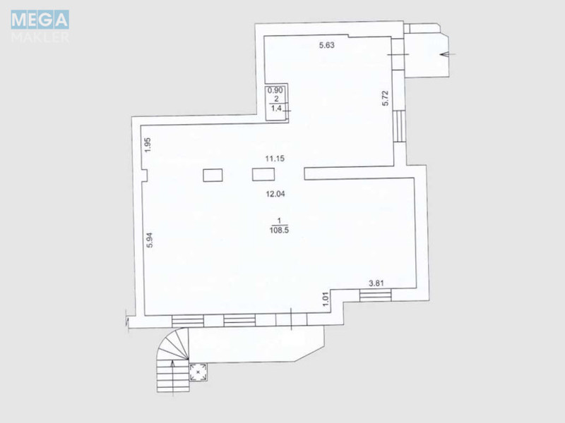 Оренда комерційної нерухомості, 110&nbsp;кв.м, под магазин, <a class="location-link" href="/kiev/" title="Недвижимость Київ">Київ</a>, <a class="location-link" href="/kiev/svyatoshinskij/" title="Недвижимость Святошинский район">Святошинский р-н</a>, Шовковична вул., 38 (изображение 14)
