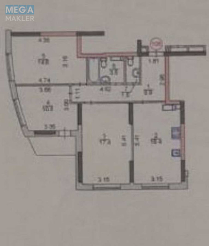 Продаж 3 кімнатної квартири (76/43/17), 11 пов. 28 пов. будинку, <a class="location-link" href="/kiev/" title="Недвижимость Київ">Київ</a>, <a class="location-link" href="/kiev/darnickij/" title="Недвижимость Дарницкий район">Дарницкий р-н</a>, Миколи Кибальчича вул., 1в (изображение 22)