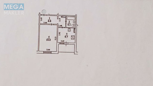 Продаж 1 кімнатної квартири (43,1/18/9,7), 18 пов. 20 пов. будинку, <a class="location-link" href="/kiev/" title="Недвижимость Київ">Київ</a>, <a class="location-link" href="/kiev/desnyanskij/" title="Недвижимость Деснянський район">Деснянський р-н</a>, Закревського Миколи вул. 97 (изображение 5)