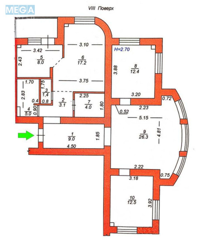 Продаж 3 кімнатної квартири (101/52/25), 8 пов. 13 пов. будинку, <a class="location-link" href="/chajki-selo-kv/" title="Недвижимость Чайки">Чайки</a>, Лобановського, 29 (изображение 2)