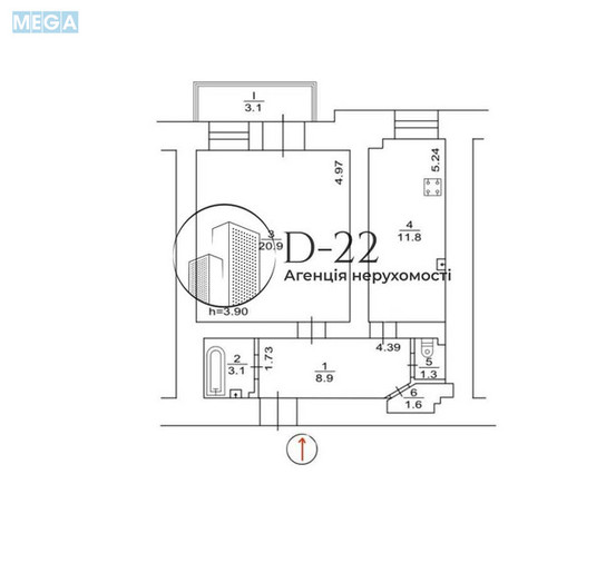 Продаж 1 кімнатної квартири (50,7/20,9/11,8), 3 пов. 3 пов. будинку, <a class="location-link" href="/kiev/" title="Недвижимость Київ">Київ</a>, <a class="location-link" href="/kiev/shevchenkovskij/" title="Недвижимость Шевченківський район">Шевченківський р-н</a>, Миколи Лисенка вул., 1 (изображение 16)