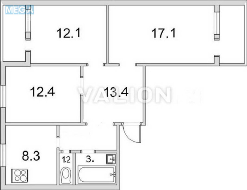 Продаж 3 кімнатної квартири (71,5/41,6/8,3), 12 пов. 12 пов. будинку, <a class="location-link" href="/kiev/" title="Недвижимость Київ">Київ</a>, <a class="location-link" href="/kiev/darnickij/" title="Недвижимость Дарницький район">Дарницький р-н</a>, Харківське шосе, 154 (изображение 13)