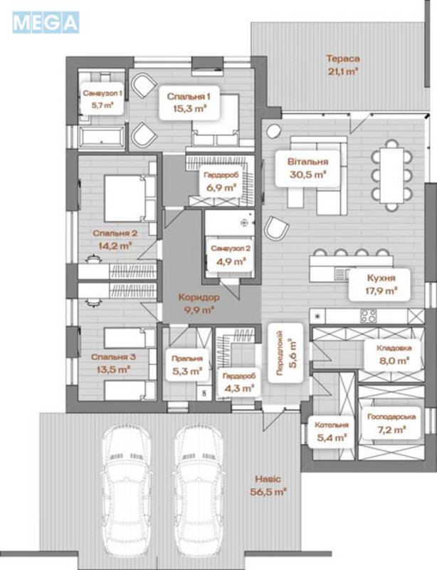Продаж дома, 1 поверх, 202 кв.м, 3 кімнати, ділянка 8 соток, <a class="location-link" href="/podgorcy-selo/" title="Недвижимость Підгірці">Підгірці</a>, Піщана, 20а (изображение 4)