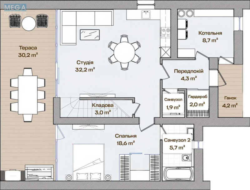 Продаж дома, 2 поверху, 166 кв.м, 4 кімнати, ділянка 6 соток, <a class="location-link" href="/podgorcy-selo/" title="Недвижимость Підгірці">Підгірці</a>, Піщана, 20а (изображение 7)