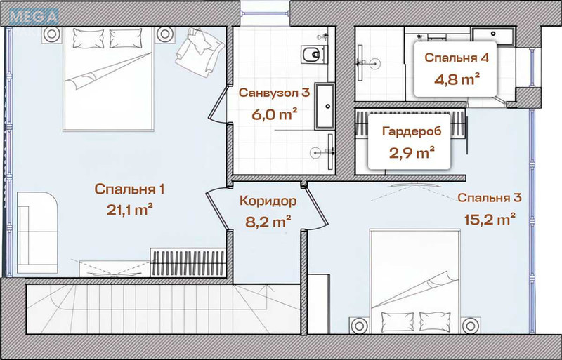 Продаж дома, 2 поверху, 166 кв.м, 4 кімнати, ділянка 6 соток, <a class="location-link" href="/podgorcy-selo/" title="Недвижимость Підгірці">Підгірці</a>, Піщана, 20а (изображение 8)