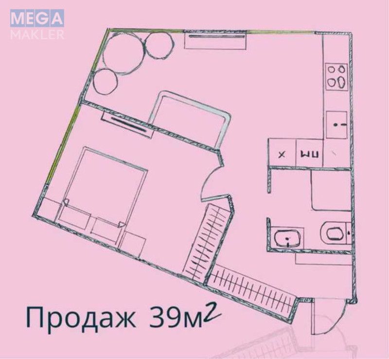 Продаж 1 кімнатної квартири (39,1/18/15,1), 4 пов. 4 пов. будинку, <a class="location-link" href="/sofievskaya-borshagovka/" title="Недвижимость Софіївська Борщагівка">Софіївська Борщагівка</a>, героїв небесної сотні, 16/10 (изображение 5)