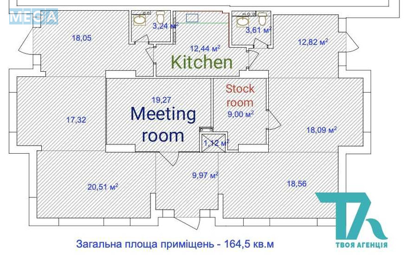 Оренда комерційної нерухомості, 167 кв.м, под офис, <a class="location-link" href="/kiev/" title="Недвижимость Київ">Київ</a>, <a class="location-link" href="/kiev/goloseevskij/" title="Недвижимость Голосіївський район">Голосіївський р-н</a>, Михаила Максимовича ул., 3г (изображение 20)