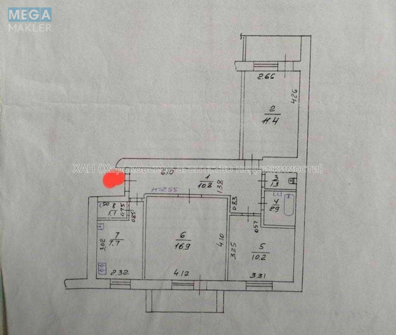 Продаж 3 кімнатної квартири (64,9/?/7,7), 4 пов. 10 пов. будинку, <a class="location-link" href="/kharkov/" title="Недвижимость Харків">Харків</a>, <a class="location-link" href="/kharkov/oktyabrskij/" title="Недвижимость Новобаварський (Жовтневий) район">Новобаварський (Жовтневий) р-н</a>, Свинаренко Петра ул., 18 (изображение 23)