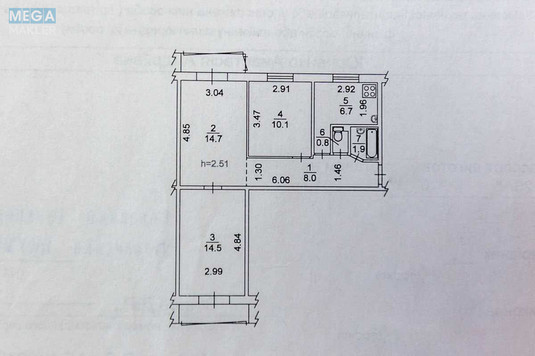 Продаж 3 кімнатної квартири (61/40/7), 8 пов. 9 пов. будинку, <a class="location-link" href="/kiev/" title="Недвижимость Київ">Київ</a>, <a class="location-link" href="/kiev/desnyanskij/" title="Недвижимость Деснянський район">Деснянський р-н</a>, Академіка Курчатова вул., 3 (изображение 24)