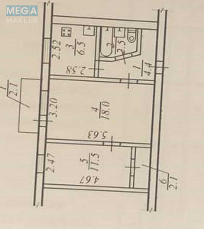 Продаж 2 кімнатної квартири (47/30/7), 5 пов. 5 пов. будинку, <a class="location-link" href="/dnepropetrovsk/" title="Недвижимость Дніпра">Дніпро</a>, Академика Янгеля, 1 (изображение 9)