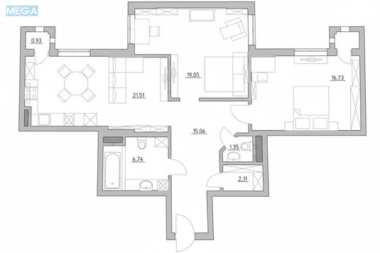 Продаж 3 кімнатної квартири (84/40/21), 11 пов. 26 пов. будинку, <a class="location-link" href="/kiev/" title="Недвижимость Київ">Київ</a>, <a class="location-link" href="/kiev/solomenskij/" title="Недвижимость Солом'янський район">Солом'янський р-н</a>, Валерія Лобановського просп., 6Д (изображение 14)