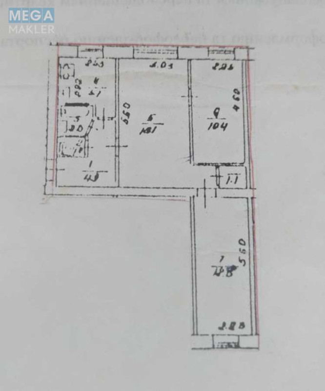 Продаж 3 кімнатної квартири (56/39/6), 1 пов. 5 пов. будинку, <a class="location-link" href="/kiev/" title="Недвижимость Київ">Київ</a>, <a class="location-link" href="/kiev/shevchenkovskij/" title="Недвижимость Шевченківський район">Шевченківський р-н</a>, Дегтяревская ул., 28 (изображение 6)
