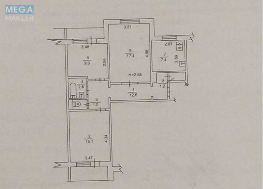 Продаж 3 кімнатної квартири (74/42,4/7,4), 6 пов. 9 пов. будинку, <a class="location-link" href="/kiev/" title="Недвижимость Київ">Київ</a>, <a class="location-link" href="/kiev/obolonskij/" title="Недвижимость Оболонський район">Оболонський р-н</a>, Героїв Сталінграду просп., 42 (изображение 17)
