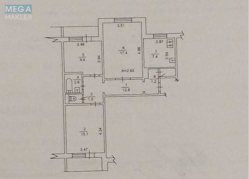 Продаж 3 кімнатної квартири (74/42,4/7,4), 6 пов. 9 пов. будинку, <a class="location-link" href="/kiev/" title="Недвижимость Київ">Київ</a>, <a class="location-link" href="/kiev/obolonskij/" title="Недвижимость Оболонський район">Оболонський р-н</a>, Героїв Сталінграду просп., 42 (изображение 17)