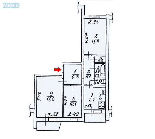 Продаж 3 кімнатної квартири (69/42/8), 9 пов. 10 пов. будинку, <a class="location-link" href="/kiev/" title="Недвижимость Київ">Київ</a>, <a class="location-link" href="/kiev/svyatoshinskij/" title="Недвижимость Святошинський район">Святошинський р-н</a>, Прилужная ул., 10 (изображение 2)