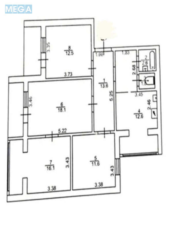 Продаж 4 кімнатної квартири (100/58/12,6), 6 пов. 16 пов. будинку, <a class="location-link" href="/kiev/" title="Недвижимость Київ">Київ</a>, <a class="location-link" href="/kiev/svyatoshinskij/" title="Недвижимость Святошинський район">Святошинський р-н</a>, Чорнобильська вул., 20 (изображение 6)